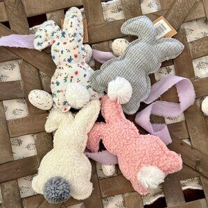 Set/4 Fabric Stuffed Bunnies